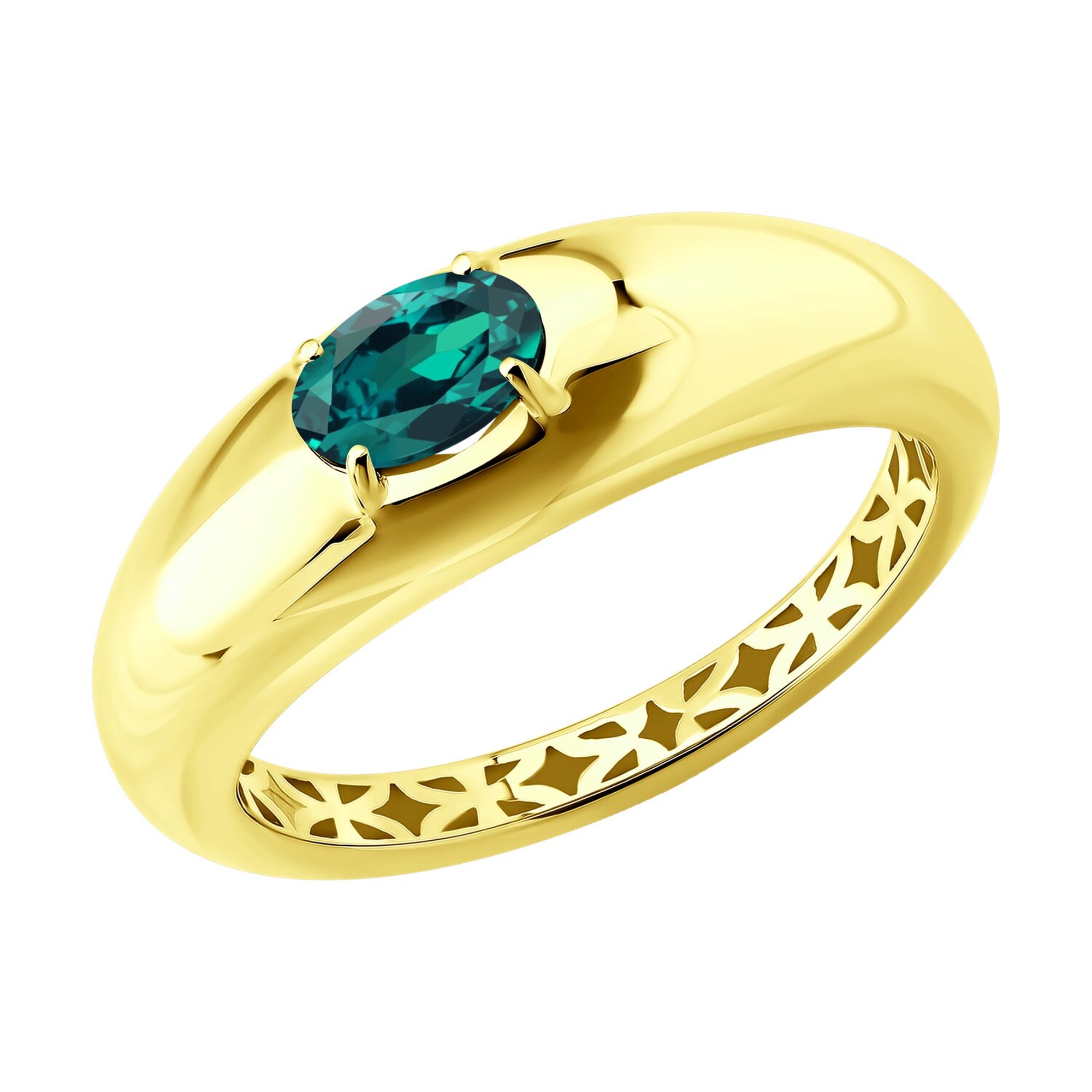 Золотое кольцо SOKOLOV с изумрудом