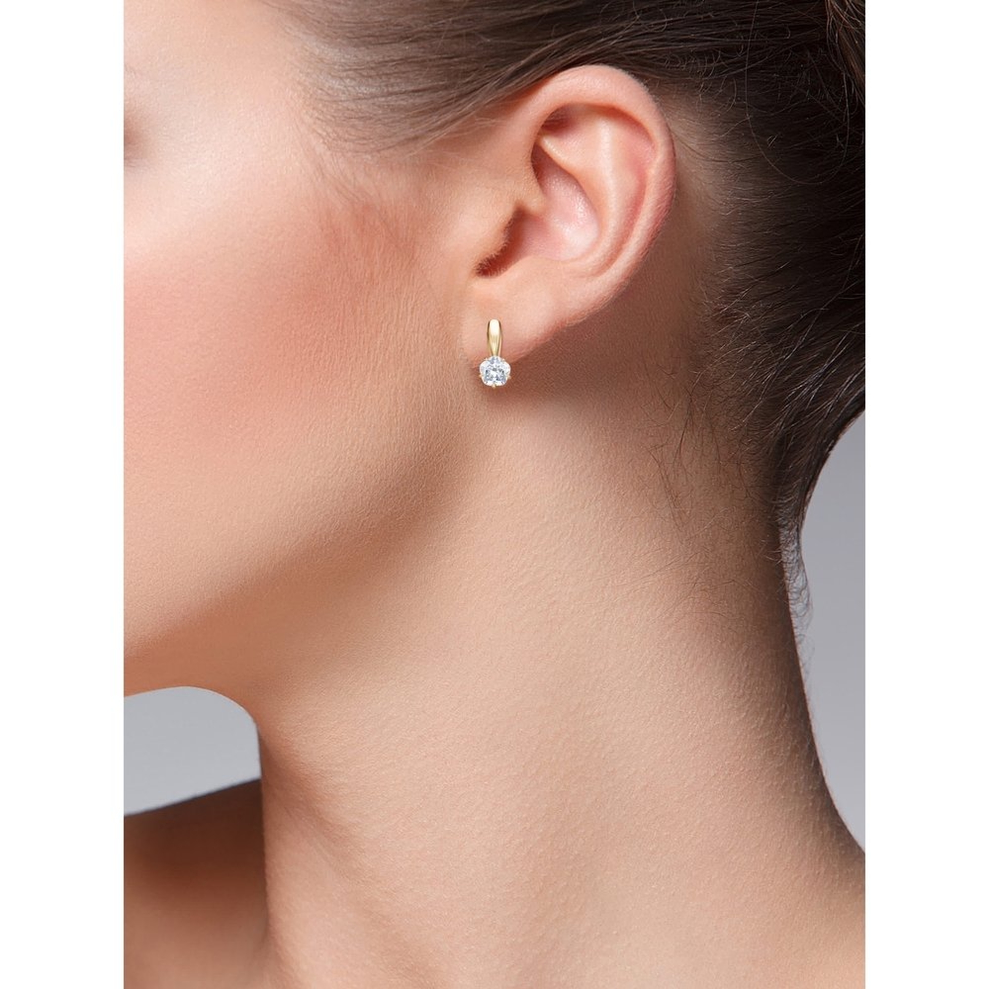 Золотые серьги Золотые узоры с кристаллом Swarovski