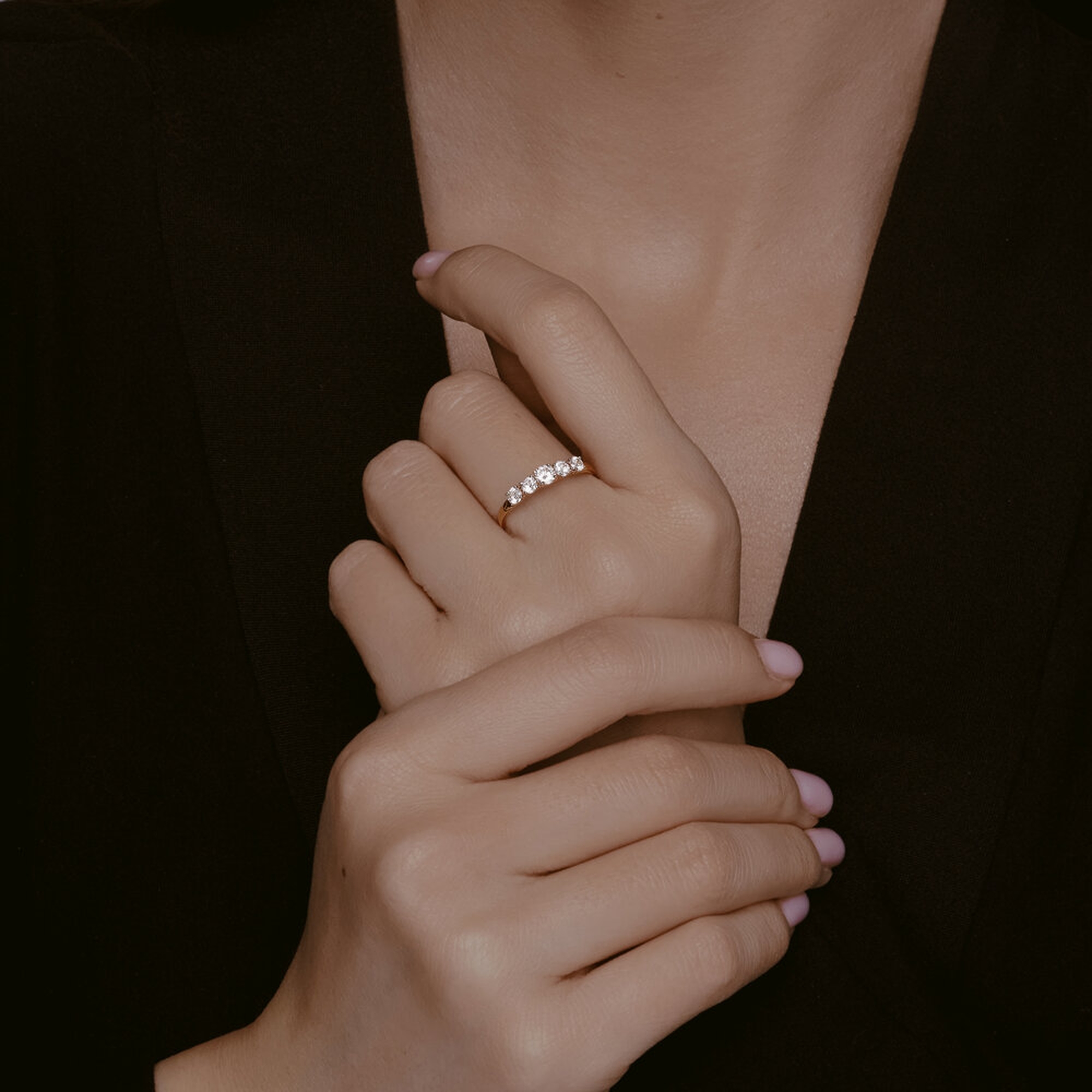 Золотое кольцо Diamant с фианитом