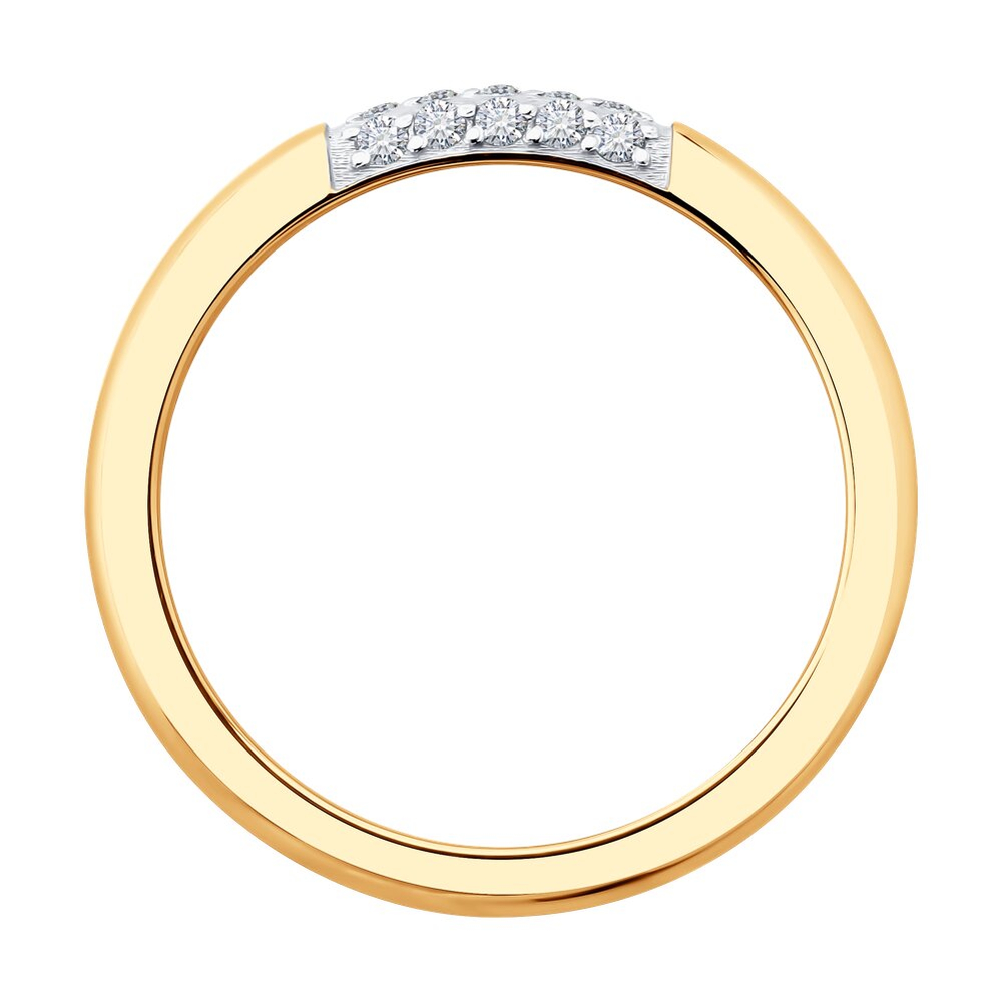 Золотое кольцо Diamant с фианитом