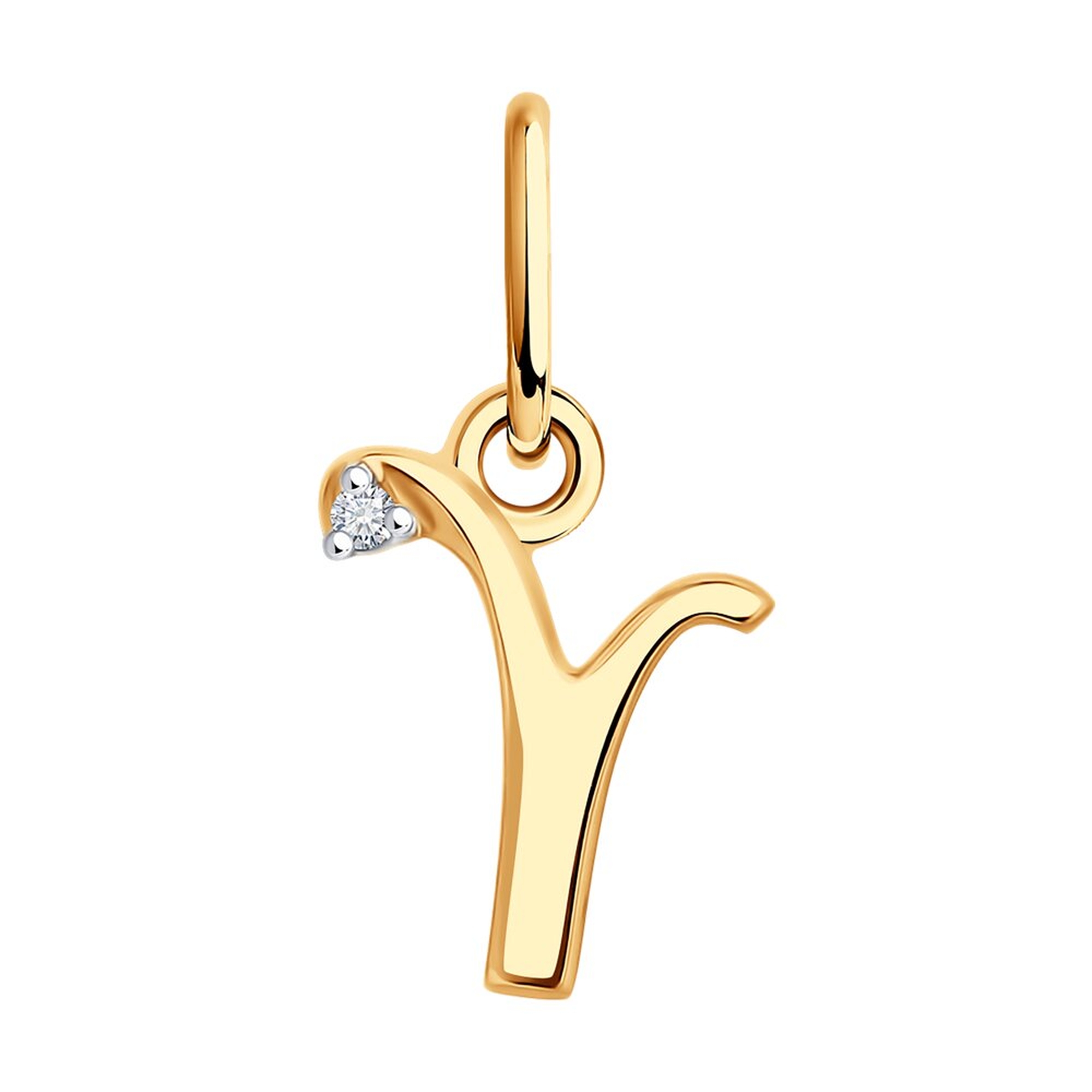 Золотая подвеска SOKOLOV с фианитом