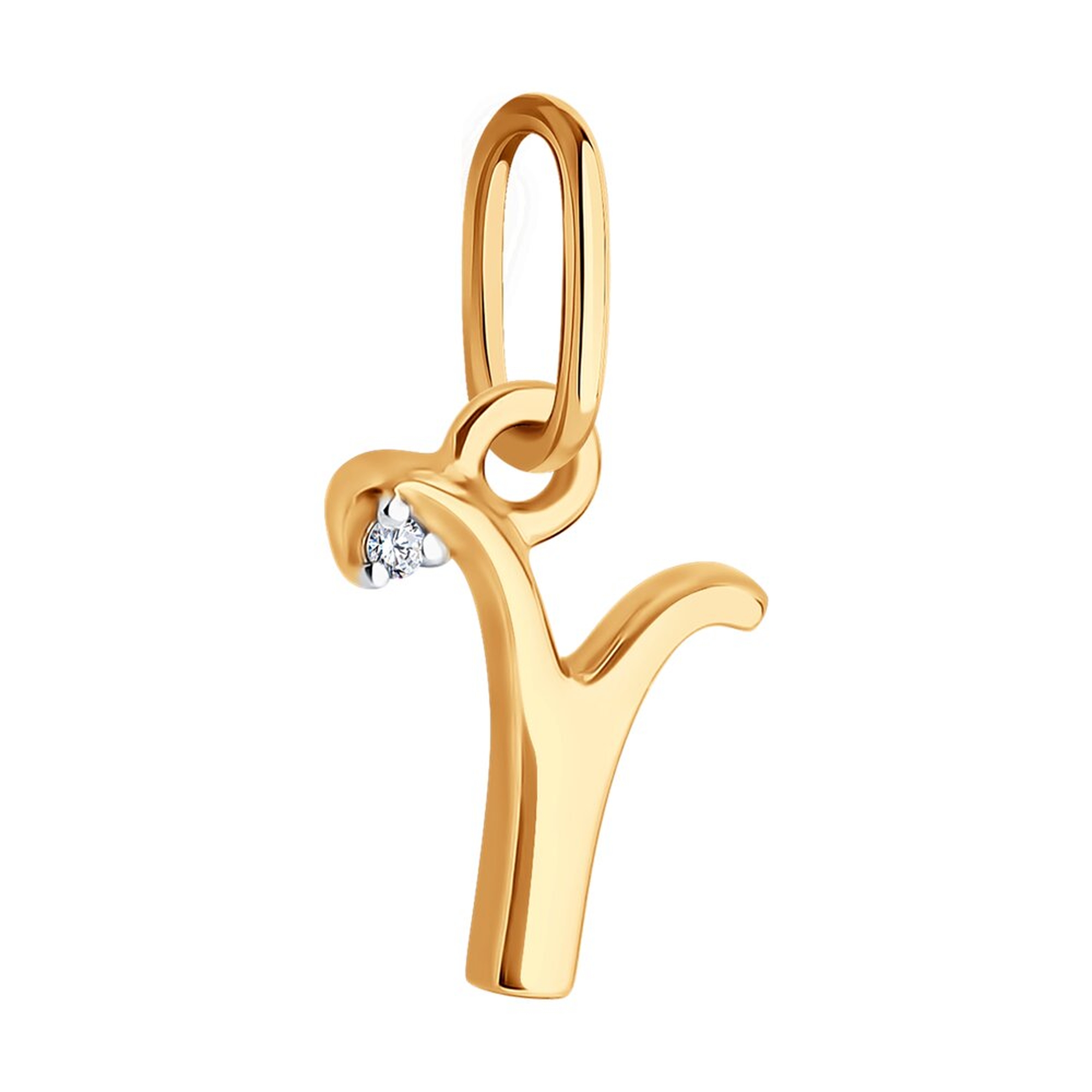 Золотая подвеска SOKOLOV с фианитом