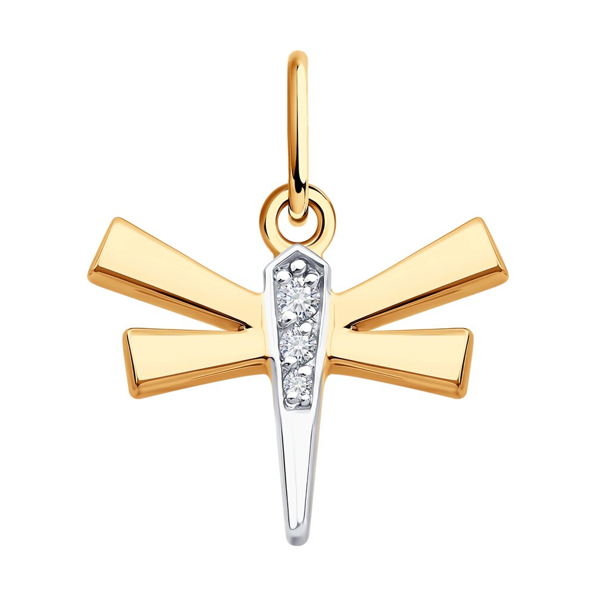 Золотая подвеска SOKOLOV с фианитом