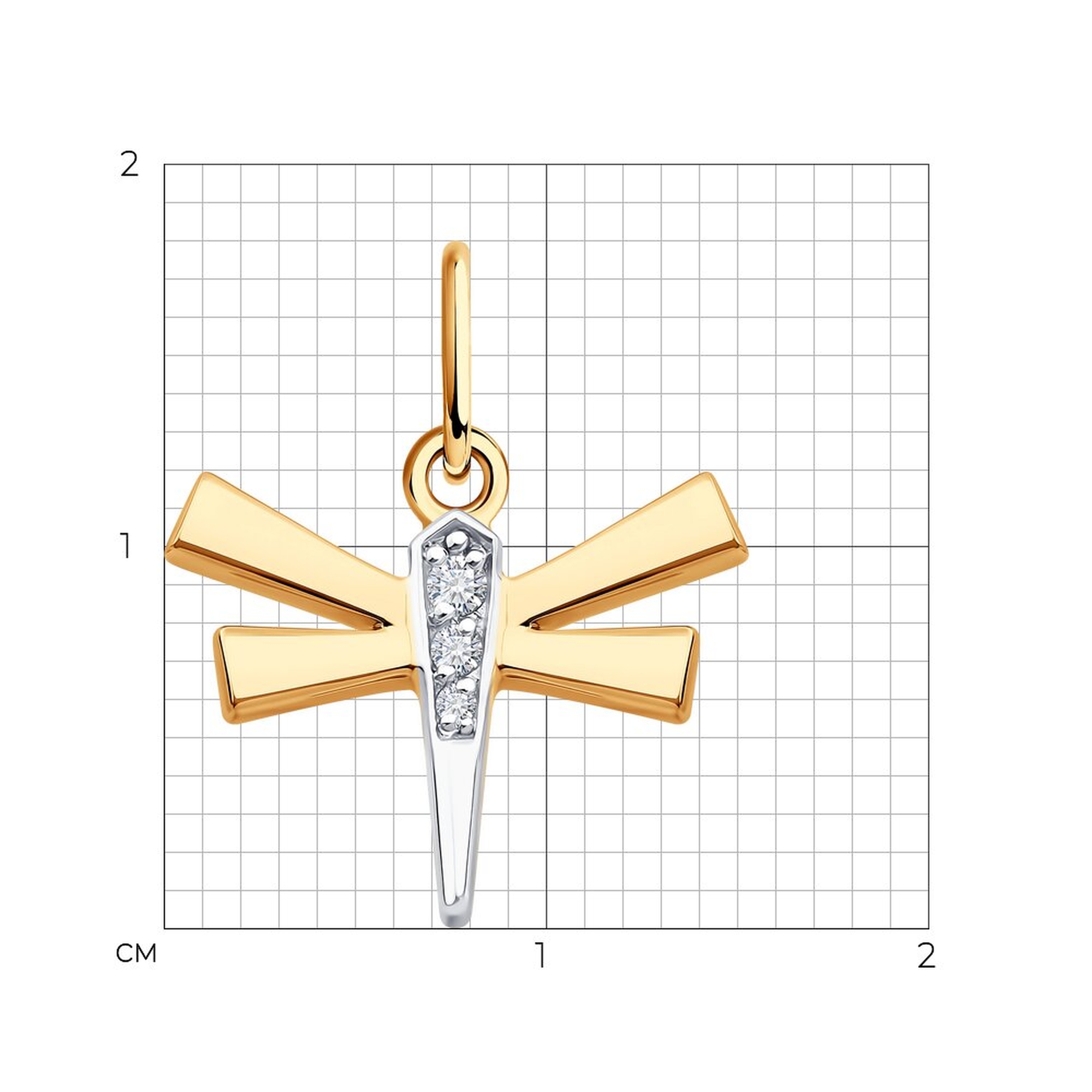 Золотая подвеска SOKOLOV с фианитом