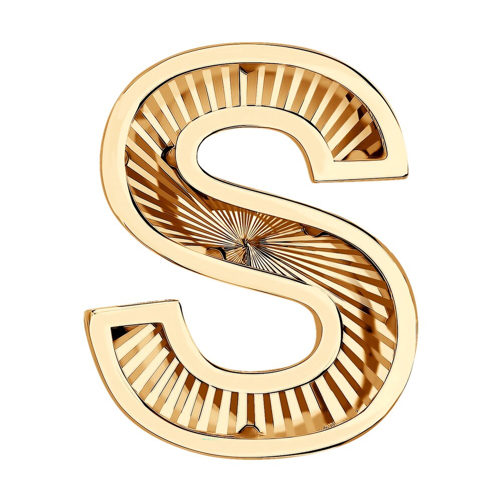 Золотая подвеска-буква S Diamant