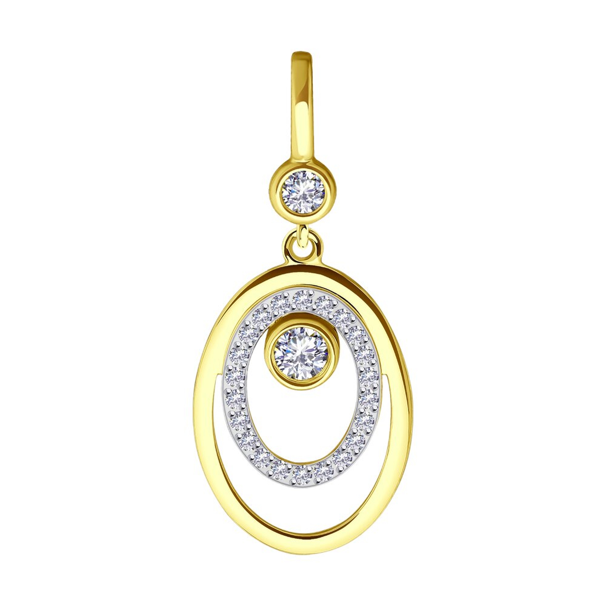 Золотая подвеска SOKOLOV с фианитом