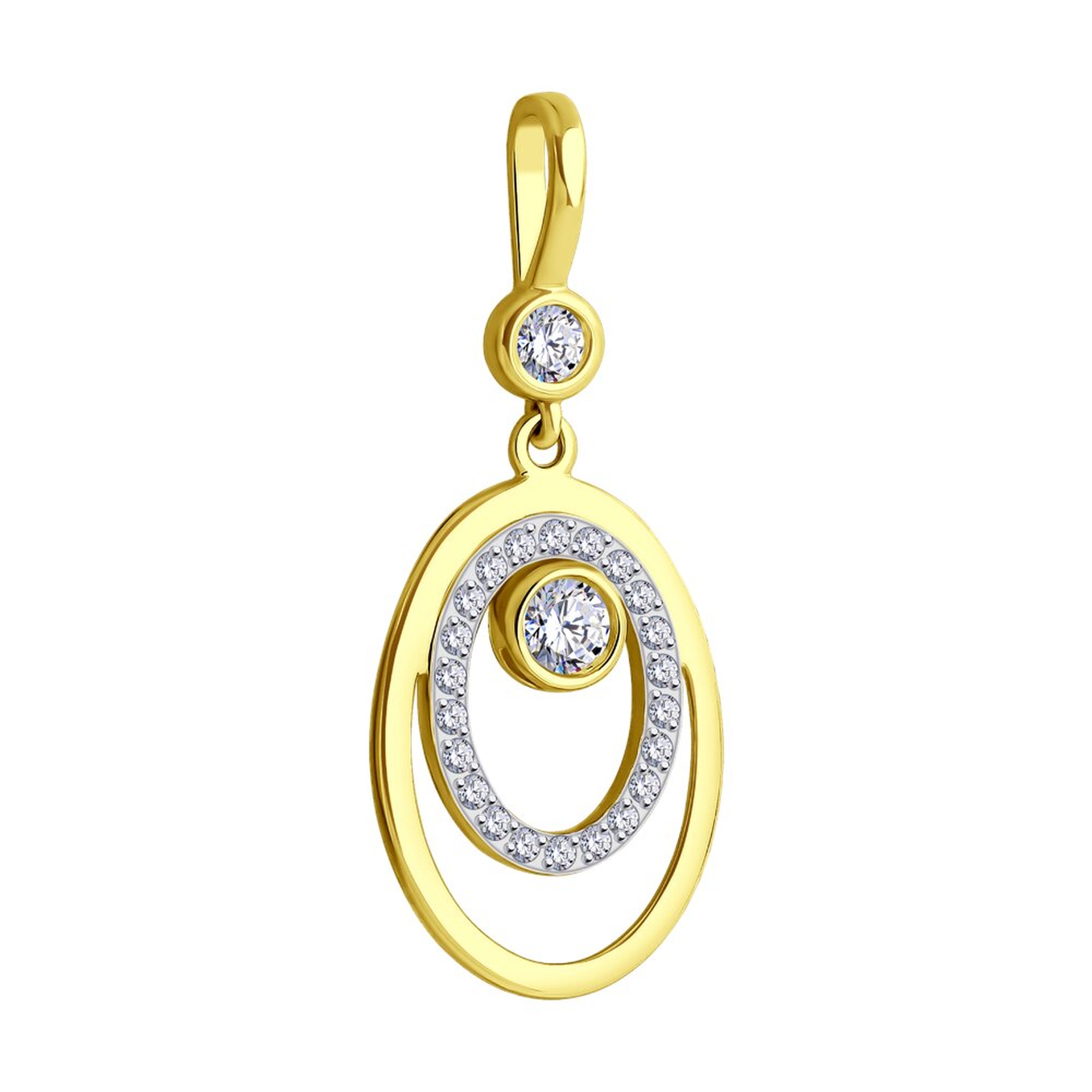 Золотая подвеска SOKOLOV с фианитом