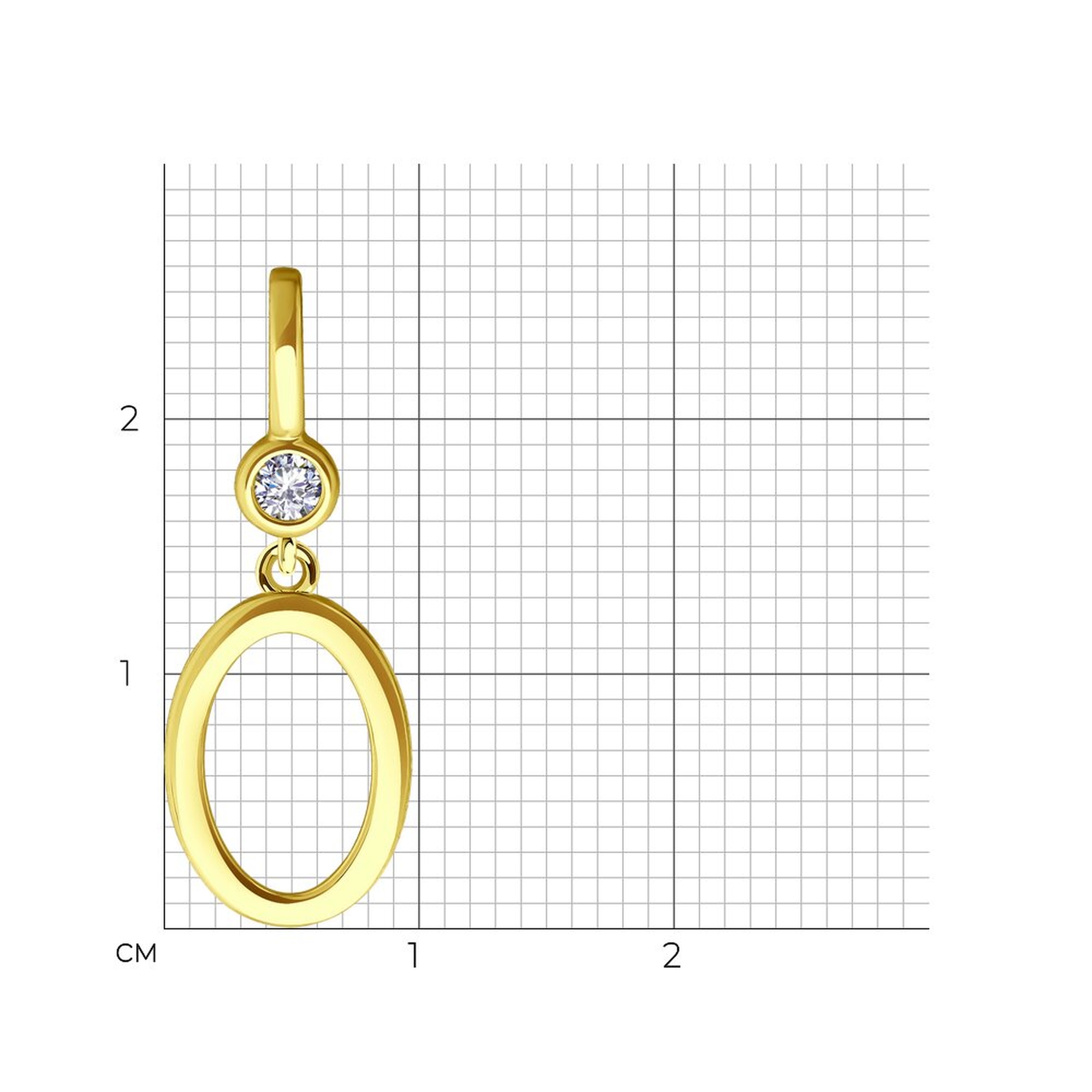 Золотая подвеска SOKOLOV с фианитом