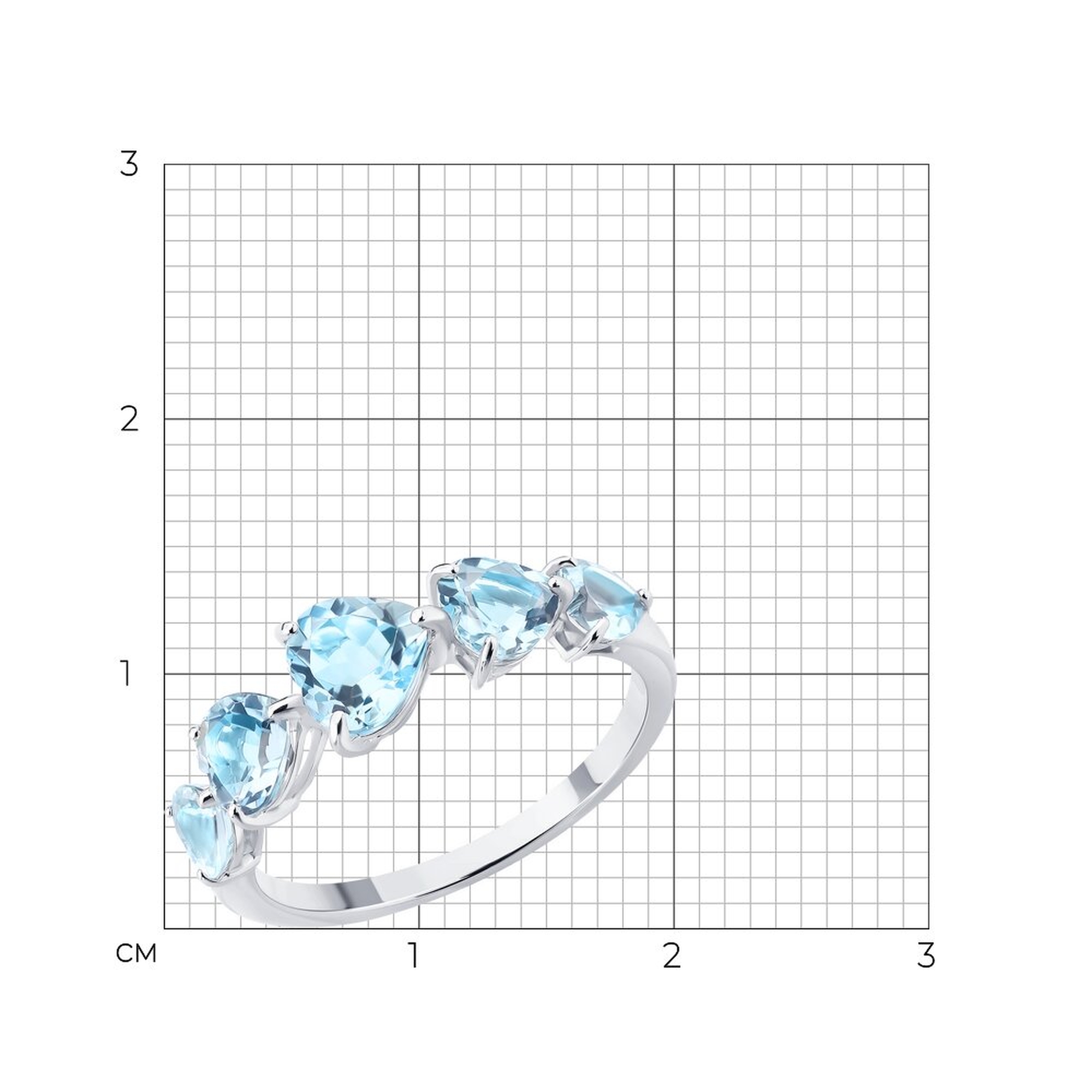 Кольцо из белого золота SOKOLOV с аквамарином