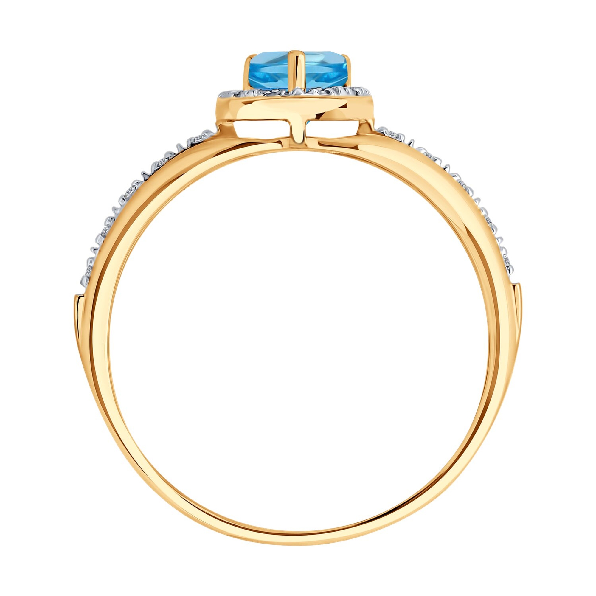 Золотое кольцо SOKOLOV с топазом и бриллиантом