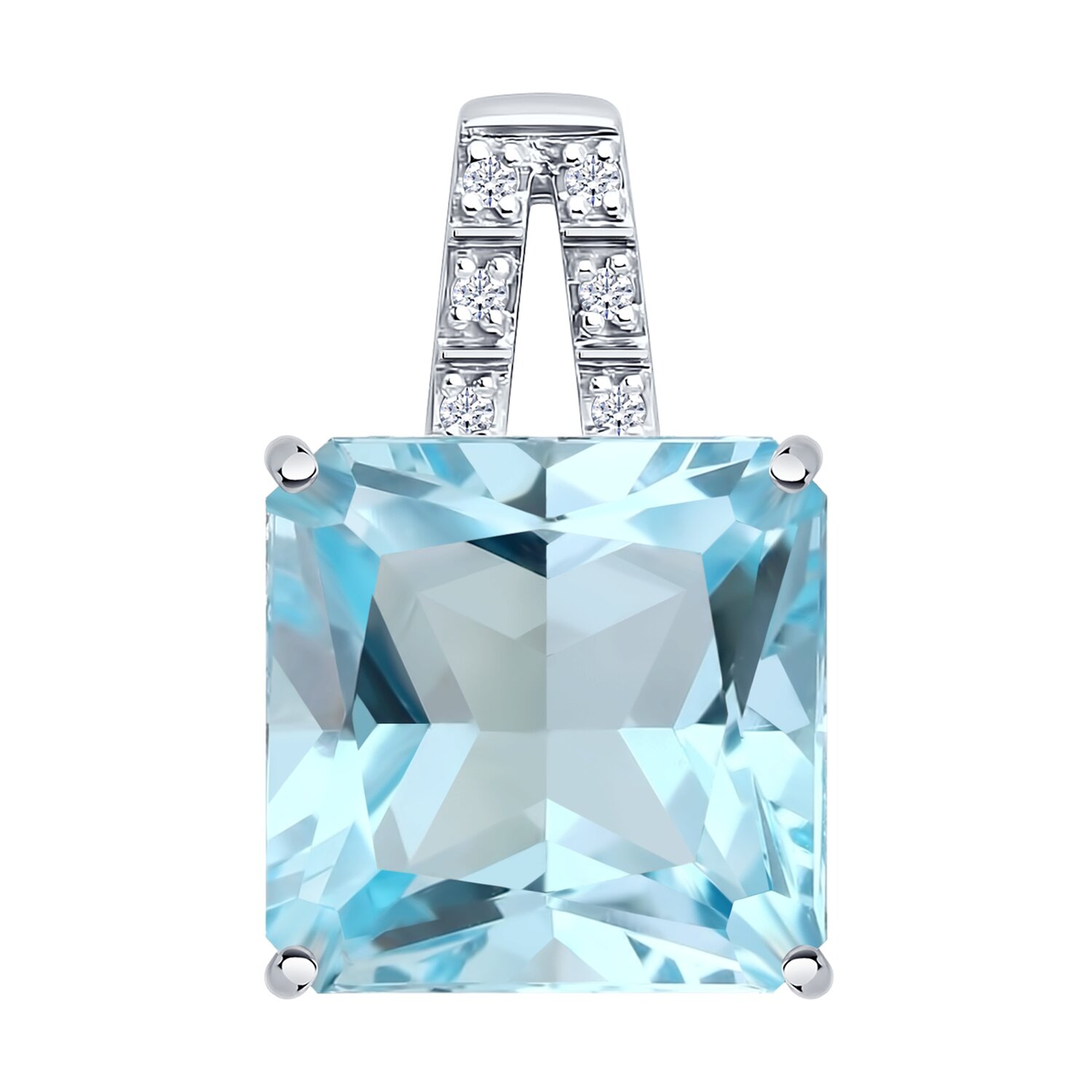 Золотая подвеска SOKOLOV с топазом и бриллиантом