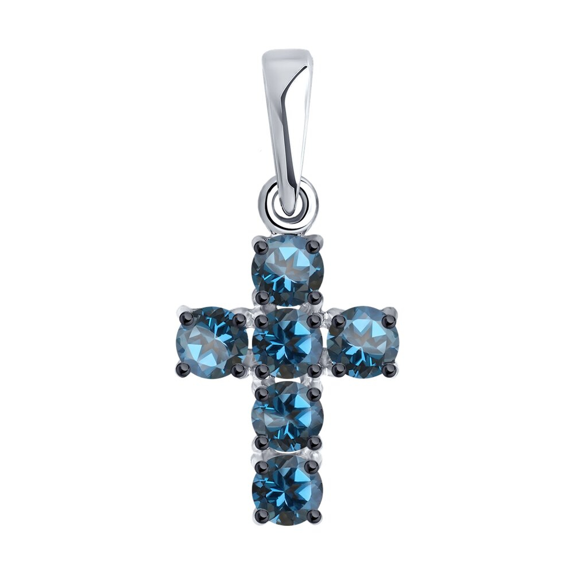 Подвеска из белого золота SOKOLOV с Лондон топазом