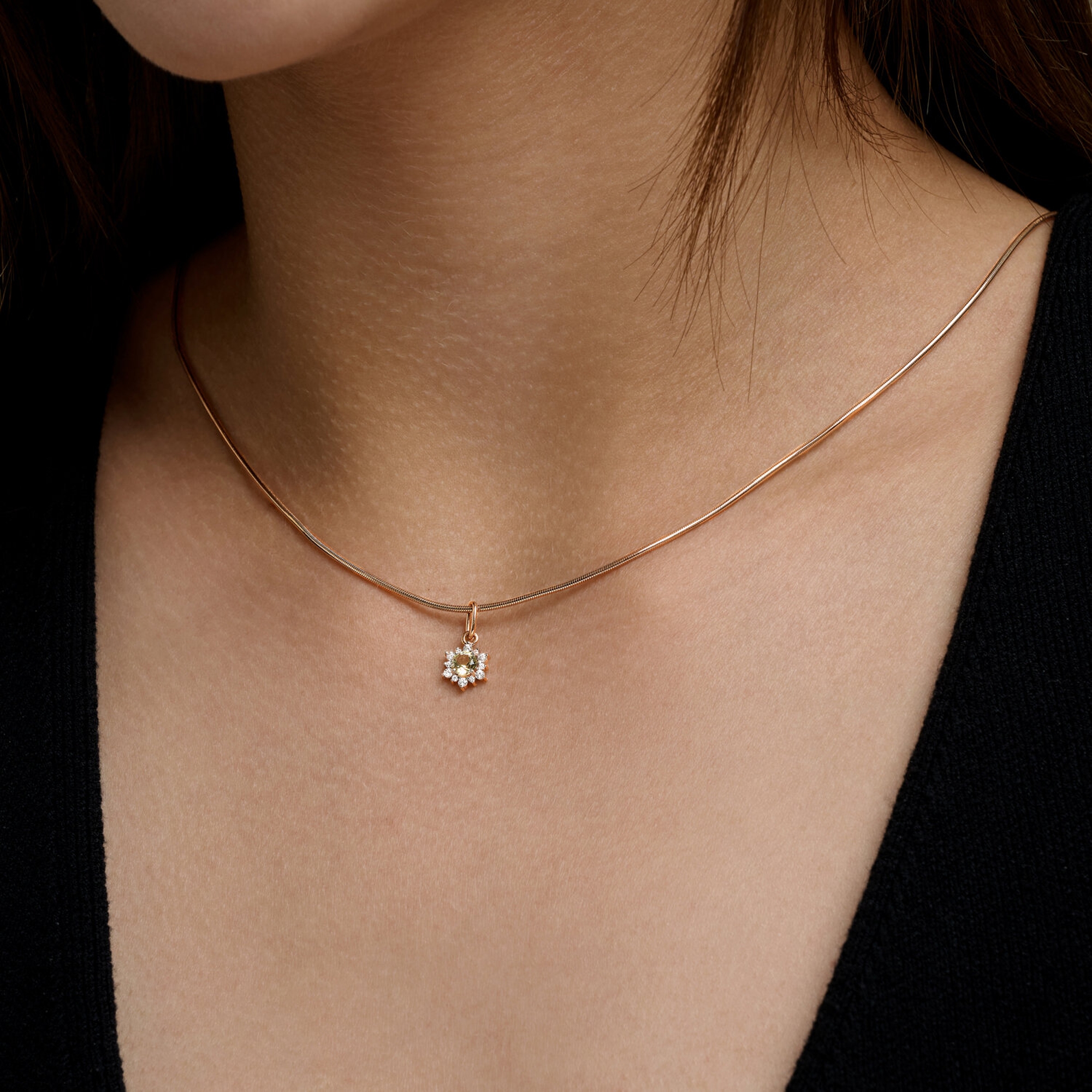 Золотая подвеска SOKOLOV с фианитом и кварцем