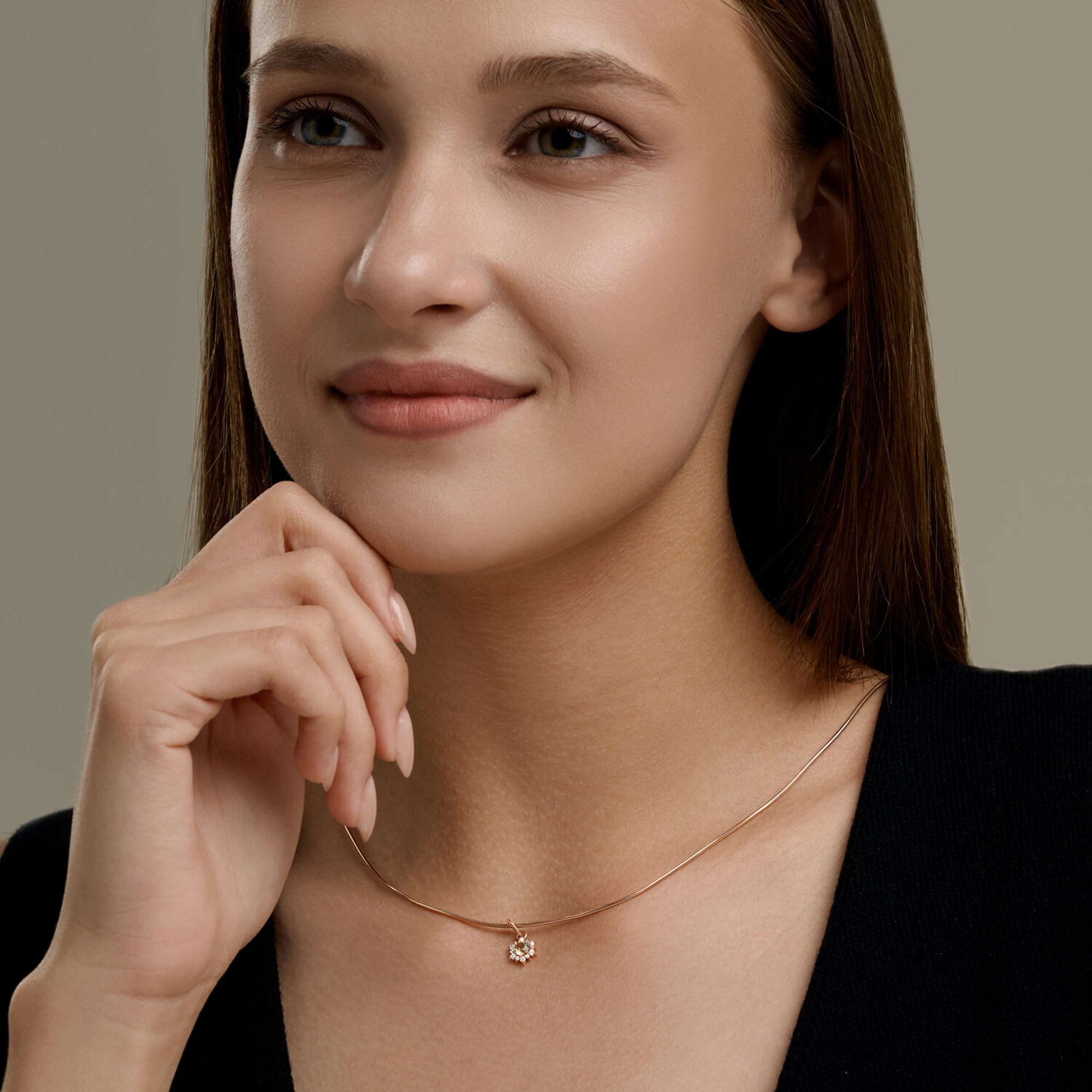 Золотая подвеска SOKOLOV с фианитом и кварцем