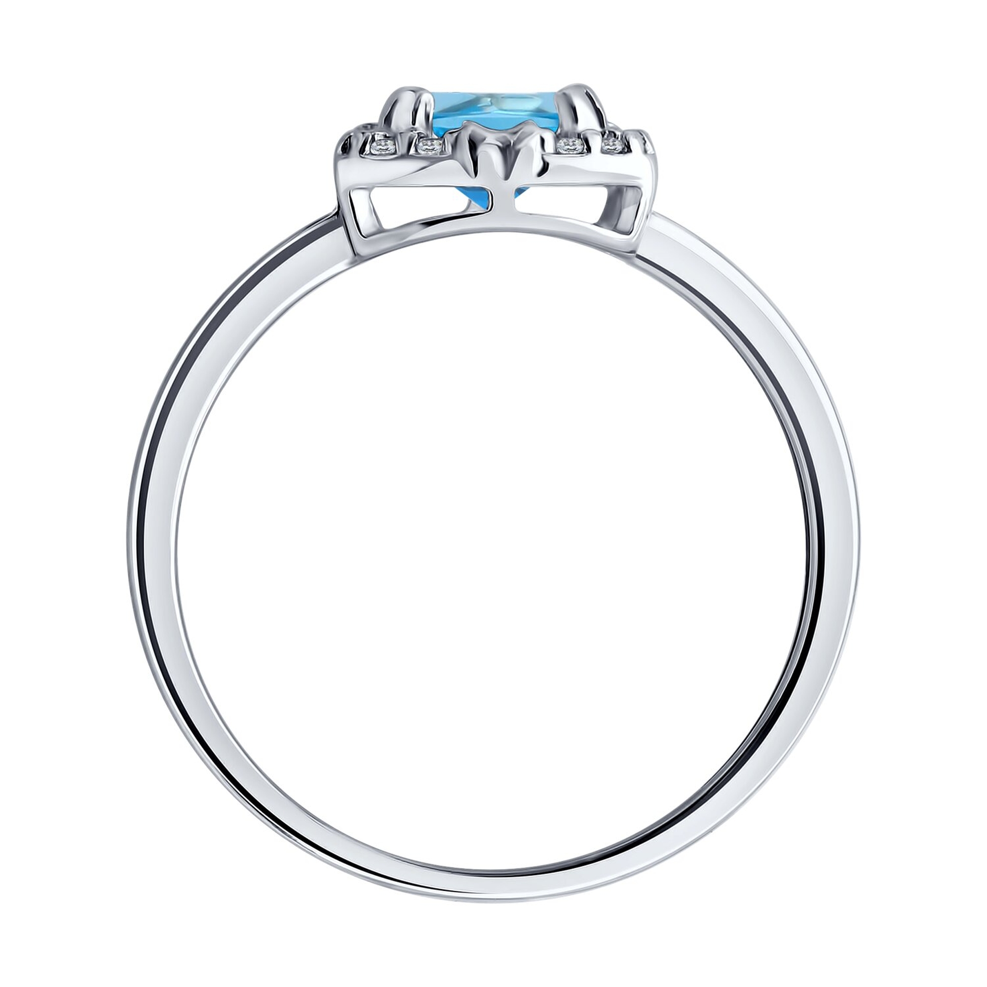 Серебряное кольцо SOKOLOV с топазом и фианитом