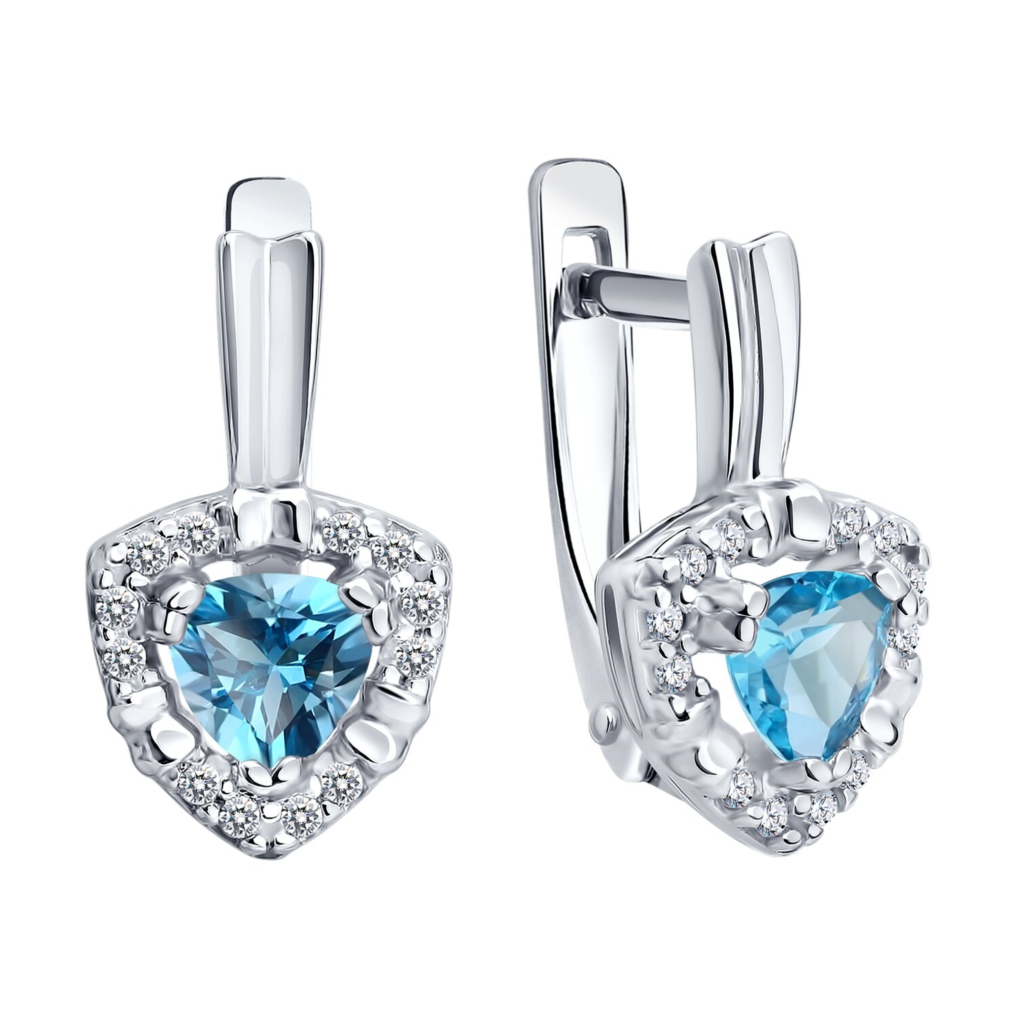 Серебряные серьги SOKOLOV с топазом и фианитом