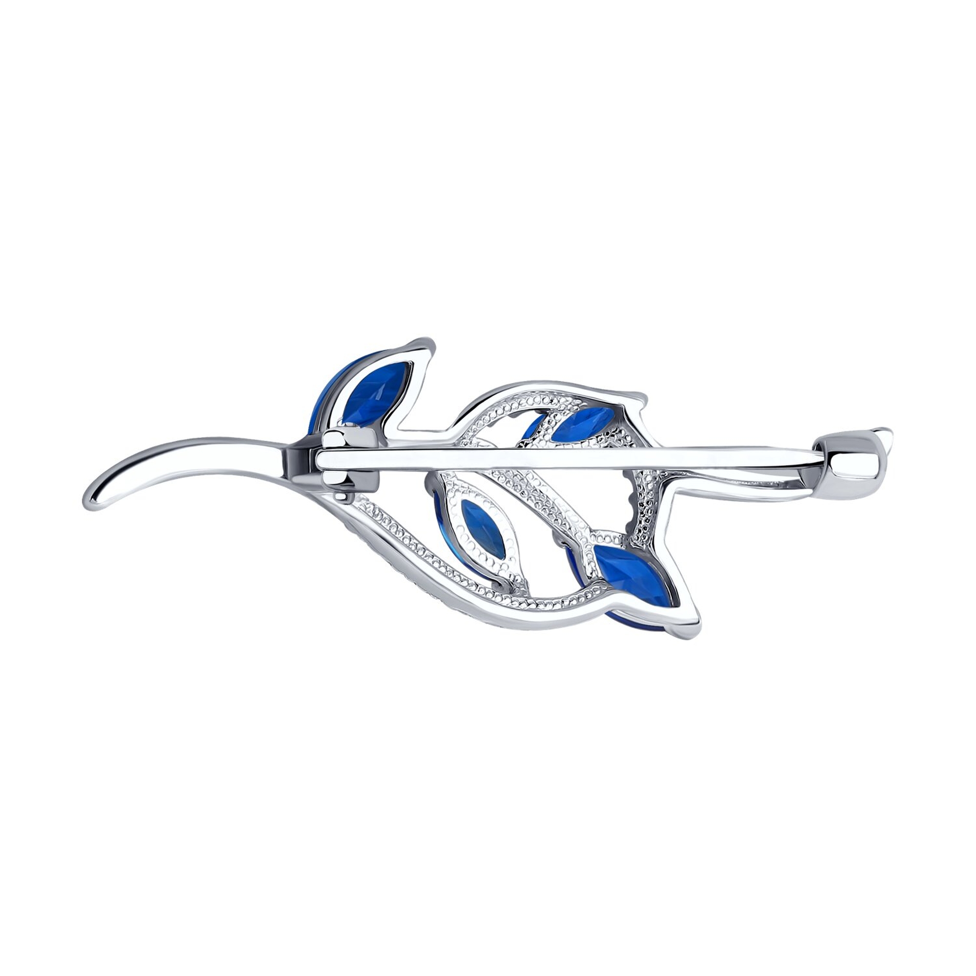 : Брошь из серебра с фианитами