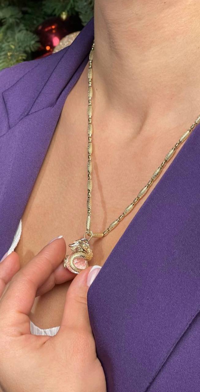 Золотая подвеска Символ года Дракон Grant с бриллиантом и кварцем