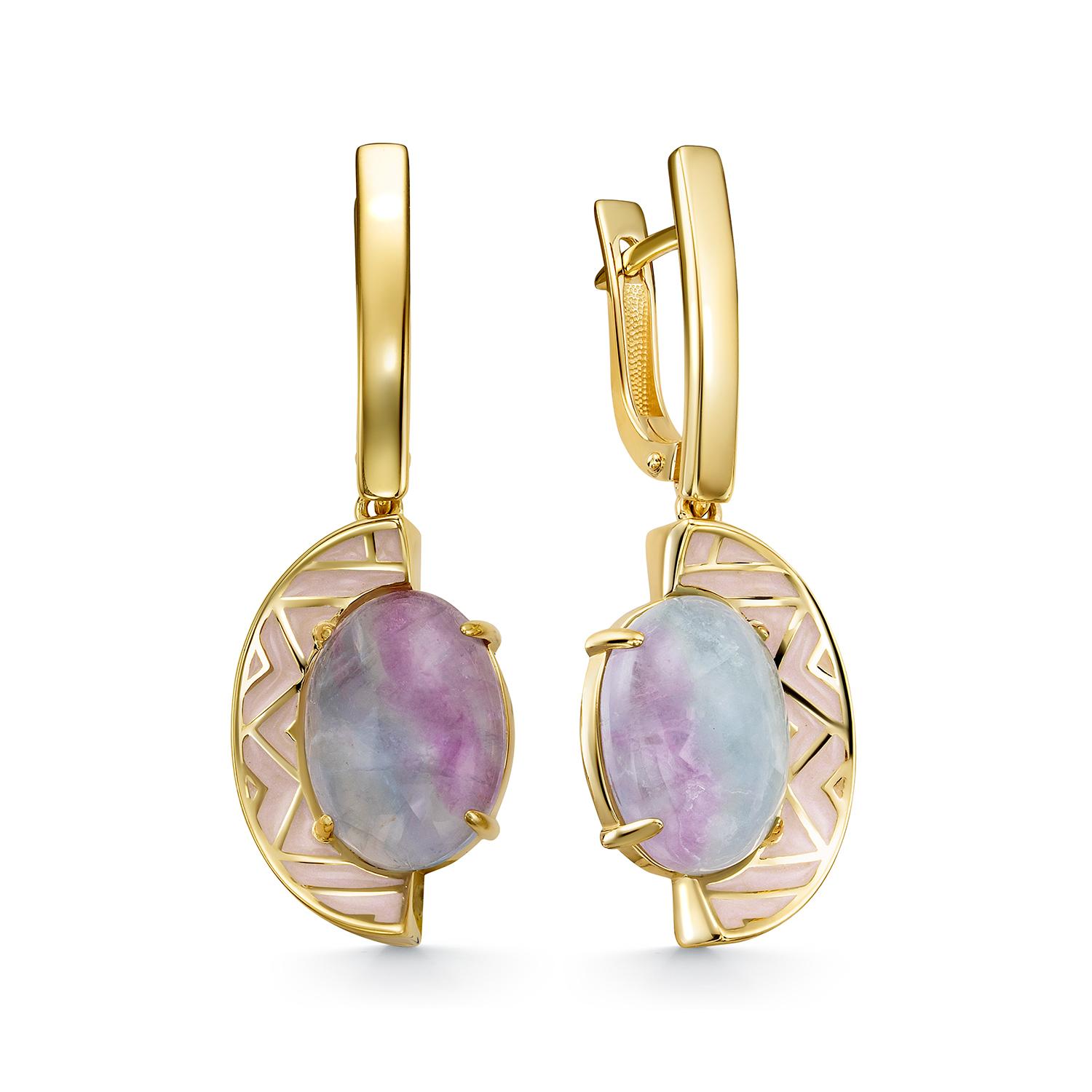 Серебряные серьги KABAROVSKY с эмалью