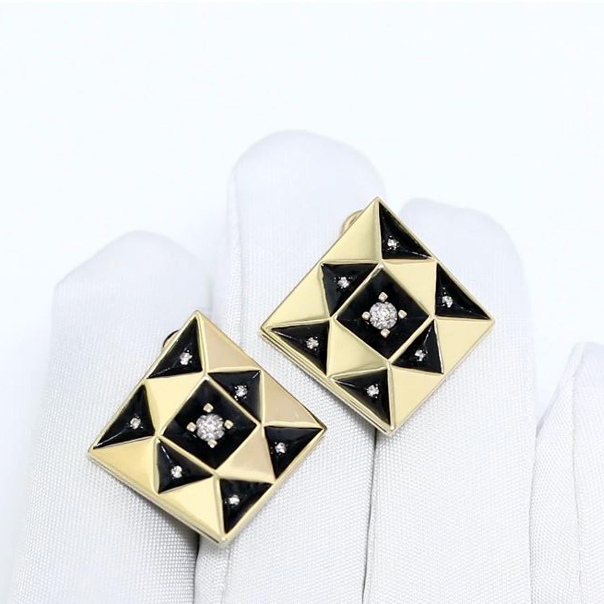 Серьги из лимонного золота ЮК Клондайк с бриллиантом