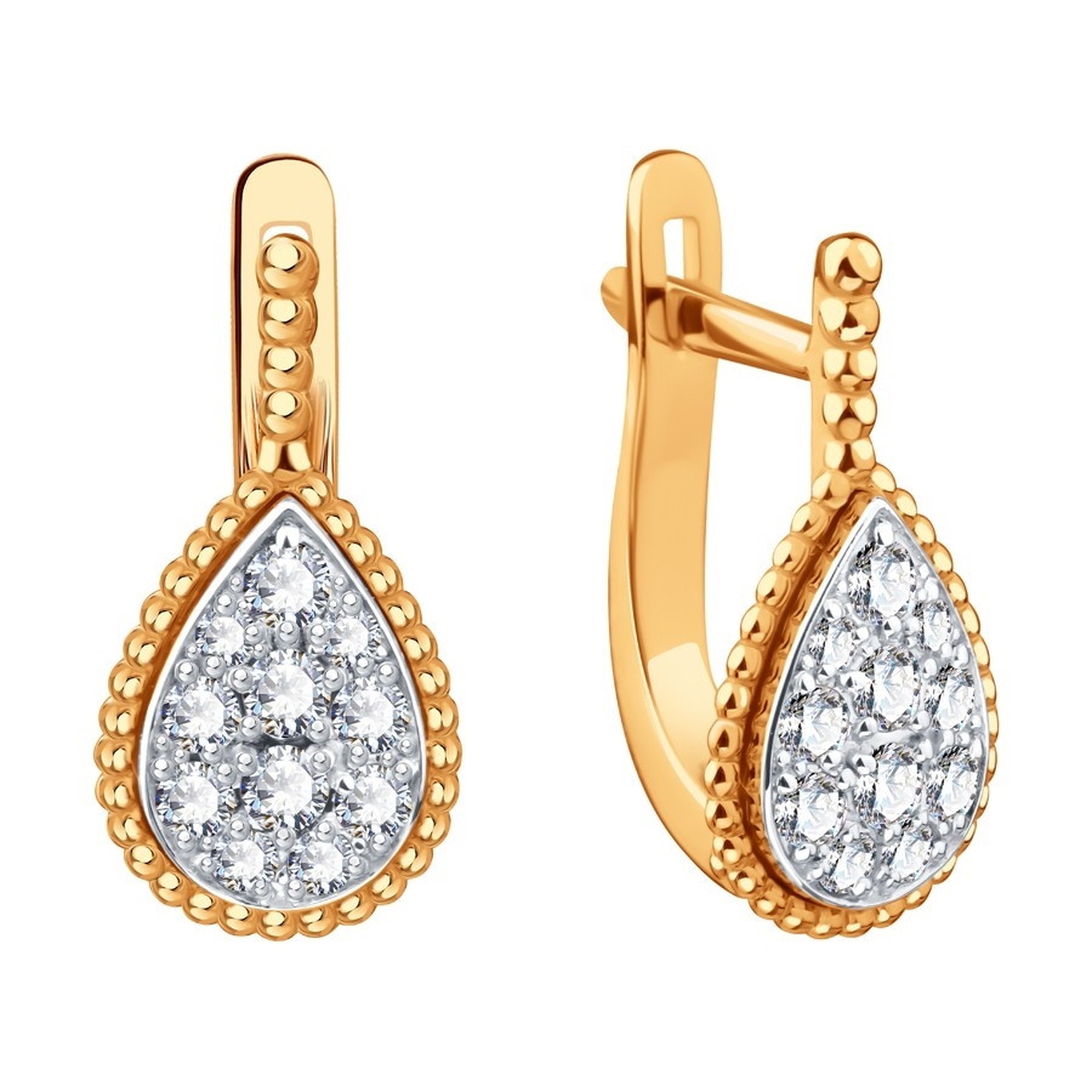 Золотые серьги Karatov с бриллиантом