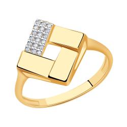 Золотое кольцо Золотые узоры с цирконием 04-51-0241-01 фото