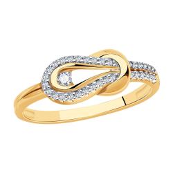 Золотое кольцо Золотые узоры с цирконием 04-51-0427-00 фото