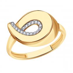 Золотое кольцо Золотые узоры с цирконием 04-51-0699-00 фото