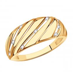 Золотое кольцо Золотые узоры с цирконием 04-51-0741-00 фото