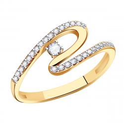 Золотое кольцо Золотые узоры с цирконием 04-51-0790-00 фото
