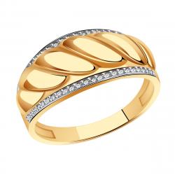 Золотое кольцо Золотые узоры с цирконием 04-51-0826-01 фото