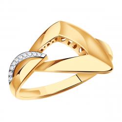 Золотое кольцо Золотые узоры с цирконием 04-51-0840-00 фото