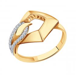 Золотое кольцо Золотые узоры с цирконием 04-51-0841-00 фото