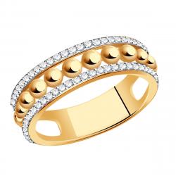 Золотое кольцо Золотые узоры с цирконием 04-51-0874-00 фото
