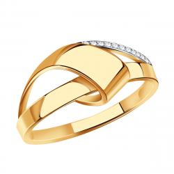 Золотое кольцо Золотые узоры с цирконием 04-51-0885-00 фото