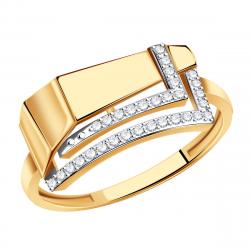 Золотое кольцо Золотые узоры с цирконием 04-51-0908-00 фото