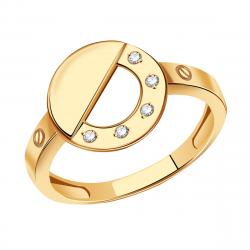 Золотое кольцо Золотые узоры с цирконием 04-51-0945-00 фото