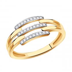 Золотое кольцо Золотые узоры с цирконием 04-51-0958-00 фото