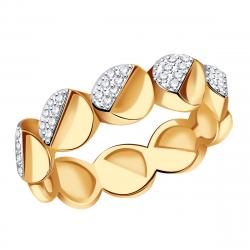 Золотое кольцо Золотые узоры с цирконием 04-51-0960-00 фото