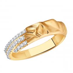 Золотое кольцо Золотые узоры с цирконием 08-51-0176-00 фото