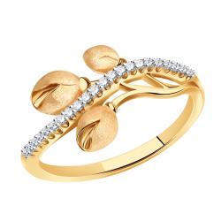 Золотое кольцо Золотые узоры с цирконием 08-51-0177-00 фото