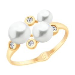 Золотое кольцо SOKOLOV с жемчугом 791070 фото