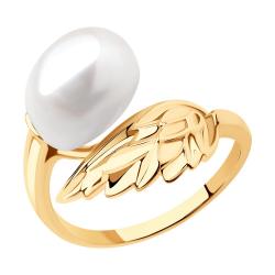 Золотое кольцо Крылья SOKOLOV с жемчугом 791207 фото
