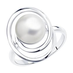 Серебряное кольцо SOKOLOV с жемчугом 94013292 фото