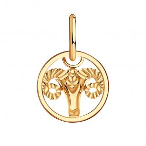 Золотая подвеска Знак зодиака Овен Золотые узоры 00-63-0234-00 фото