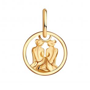 Золотая подвеска Знак зодиака Близнецы Золотые узоры 00-63-0236-00 фото