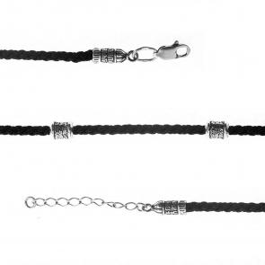 Текстильный шнурок Господи помилуй меня с декоративным элементом из черненого серебра Высоковы 585 01-000084-105810 фото