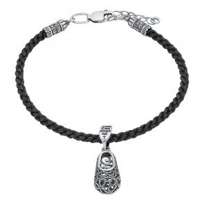 Текстильный шнурок с подвесным элементом из черненого серебра Башмачок Спиридона Высоковы 585 01-000187-105810 фото