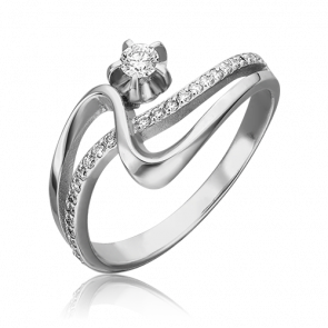 Кольцо из белого золота Platina с бриллиантом 01-0006-00-101-1120-30 фото