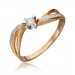 Кольцо из комбинированного золота Platina с бриллиантом 01-0041-00-101-1111-30 фото